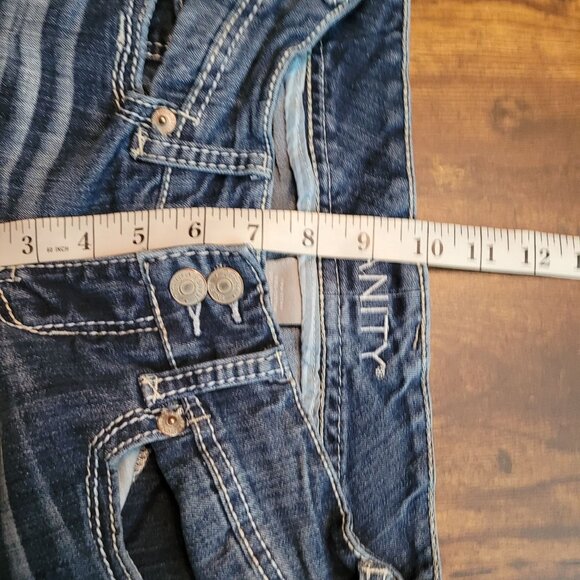 Vanity Jeans Size 26 Emma Curvy Low Rise Straight Thick Stitch Button Flaps - Picture 8 of 11